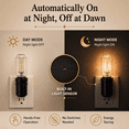 thumbnail image 5 of BH&G 4.25" Matte Black Vintage LED Night Light, Soft White, Dusk to Dawn Auto ON & Off, Plug-in, 1PK, 5 of 10