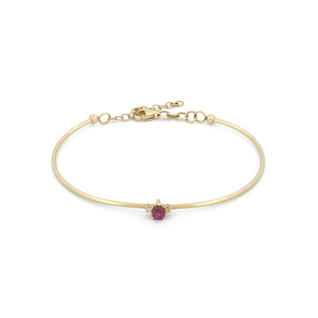 Pulsera Aro Rubi y Diamantes Naturales Oro Sólido 14k
