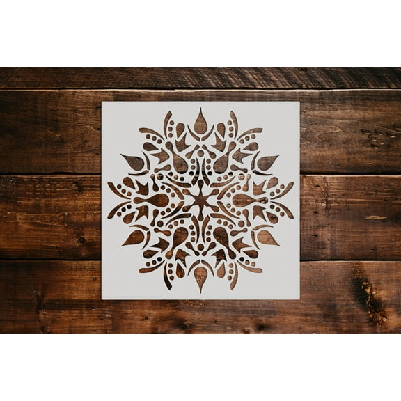 Drops Mandala Stencil - Art and Wall Stencils (6"x6")