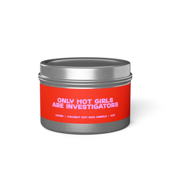 Investigator Tin Candle Gifts Funny Home Office Decor