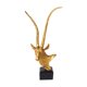 thumbnail image 4 of Adorno de cabeza de antílope, escultura moderna y creativa con base, pieza de colección versátil. oro, 4 of 9