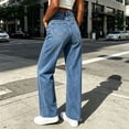thumbnail image 6 of Levmjia Women's Pearl Embellished Denim Jeans High Waisted Straight Leg Wide Leg Pants with Pockets Casual Loose Fit Baggy Jean Trousers for Women, 6 of 8