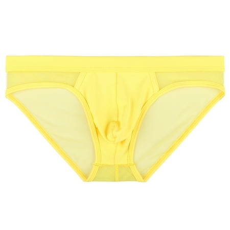 FhsagQ Underwear Men's Underwear Lift and Separate Super Fit Mens Low Rise Briefs Ice Thread Underpants Fashion Ride up Underwear Pant Underwear for Men Plus Size Yellow S