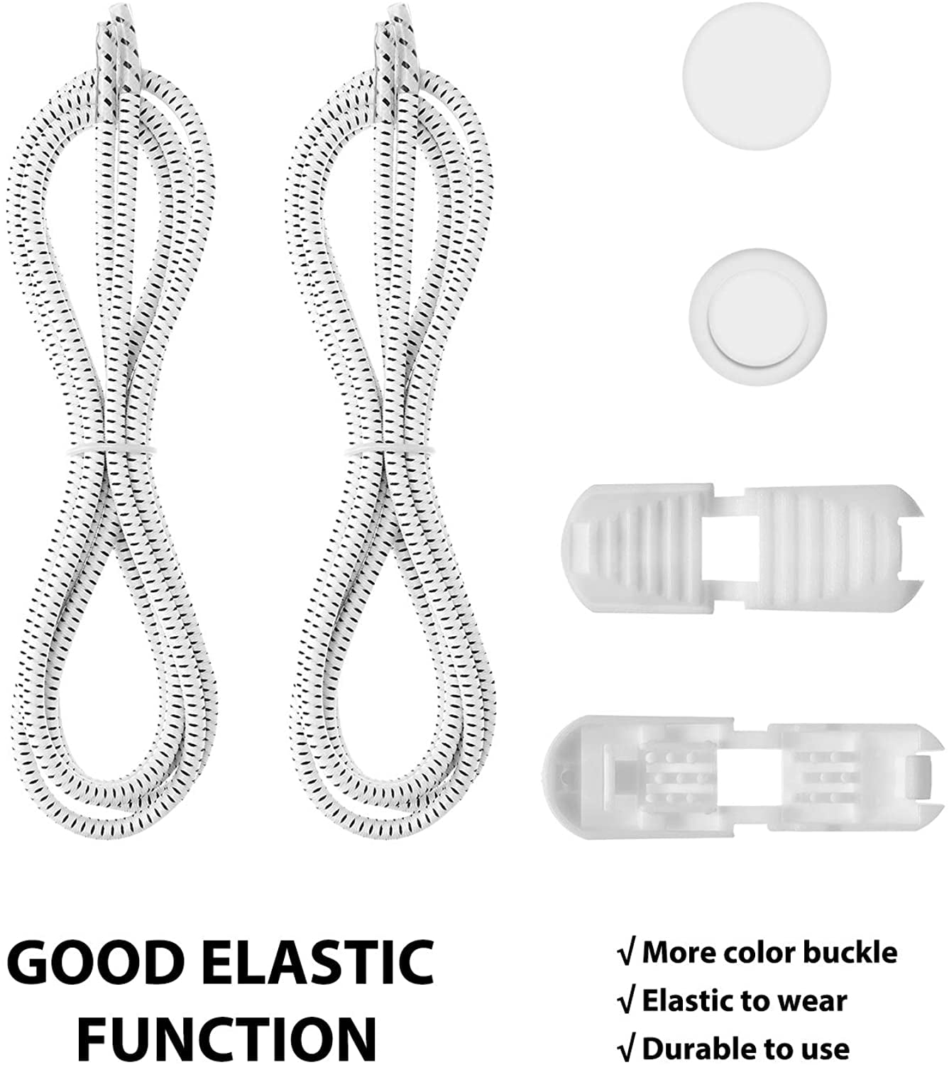 LIUJZZJ 9 Pairs No Tie Elastic Shoelaces Adjustable Lock Tieless for Adults Kids Sneakers 