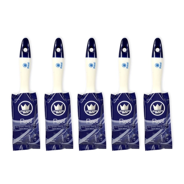 Paq. 5 Brochas Corona Real 1 1/2 Pulgada