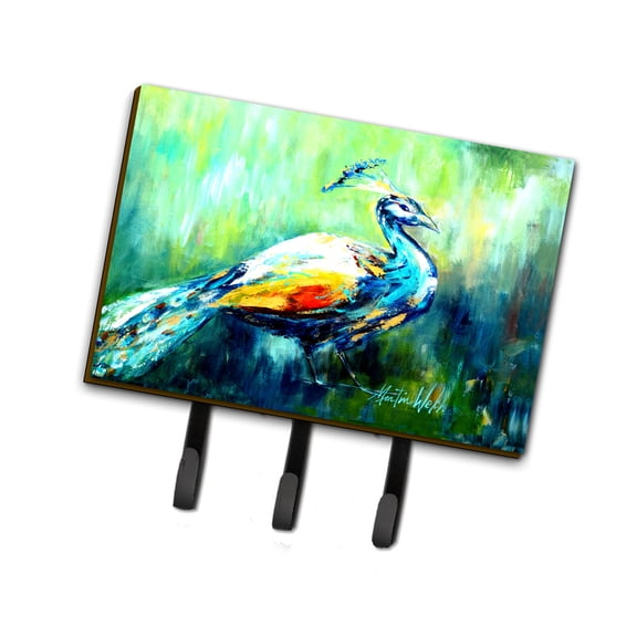Carolines Treasures MW1160TH68 Proud Peacock Green Leash or Key Holder Triple multicolor