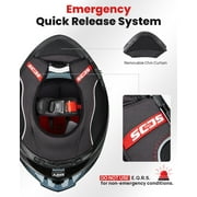 ILM Motorcycle Full Face Helmet 861C - Lightweight, Carbon Fiber, Dual Visor - DOT Certified (Carbon Black, M)