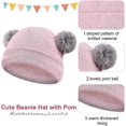thumbnail image 3 of 3 Pieces Hat And Scarf Sets For Kids Winter Pom Pom Hat Scarf Gloves Set For Gift, 3 of 5