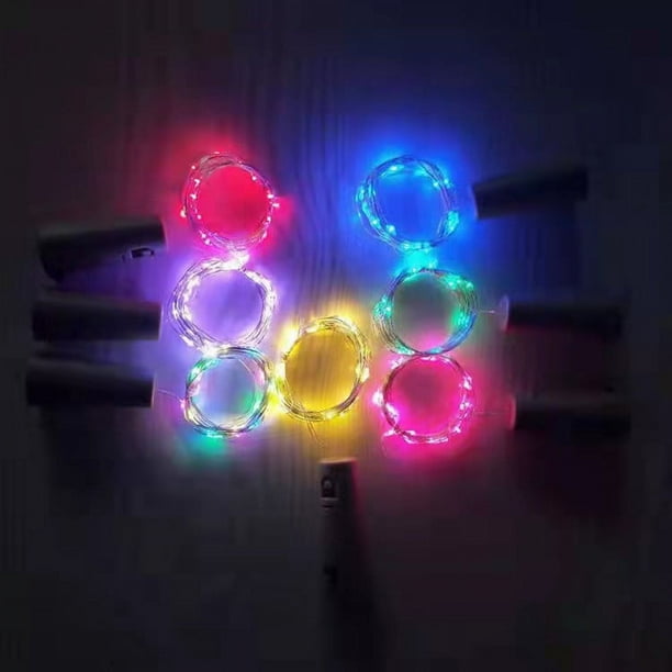 Luces de tapón de botella, botón de batería, luces LED, decoración navideña, cadena de luces para botellas de vino