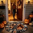 thumbnail image 4 of 3D Optical Illusion Halloween Rug Spooky Hole Pumpkin Ghost Printed Circular Floor Mat Non Slip Decorative Round Doormat For Entryway Bedroom Halloween Party, 4 of 5