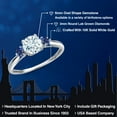 thumbnail image 2 of Gem Stone King 10K White Gold Sky Blue Aquamarine and Blue Created Sapphire 3-Stone Ring for Women | 1.03 Cttw | Round 6MM | Gemstone March Birthstone | Size 8, 2 of 6