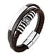 thumbnail image 2 of Xihbxyly Pulsera de Cuero, Elegante Accesorio de Acero Inoxidable de Piel de Vaca, Diseño Duradero de Acero de Titanio, 8,6 Pulgadas de Largo, Regalo Perfecto para Él, Recuerdo para Recuerdos Especia, 2 of 2