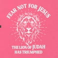 thumbnail image 5 of Wild Bobby Fear Not For Jesus The Lion Of Judah Has Triumphed Inspirational/Christian Women Slim Fit Junior Tee, Hot Pink, X-Large, 5 of 5