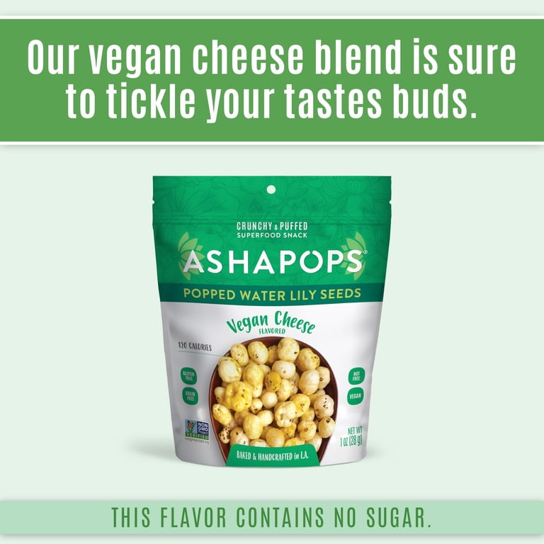 AshaPops - Popped Water Lily Seeds Vegan Cheese, 1 oz - Walmart.com