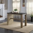 thumbnail image 3 of ACME Table de Comptoir en Marbre Charnell avec Base de Rangement en Noir et Chêne, 3 of 9