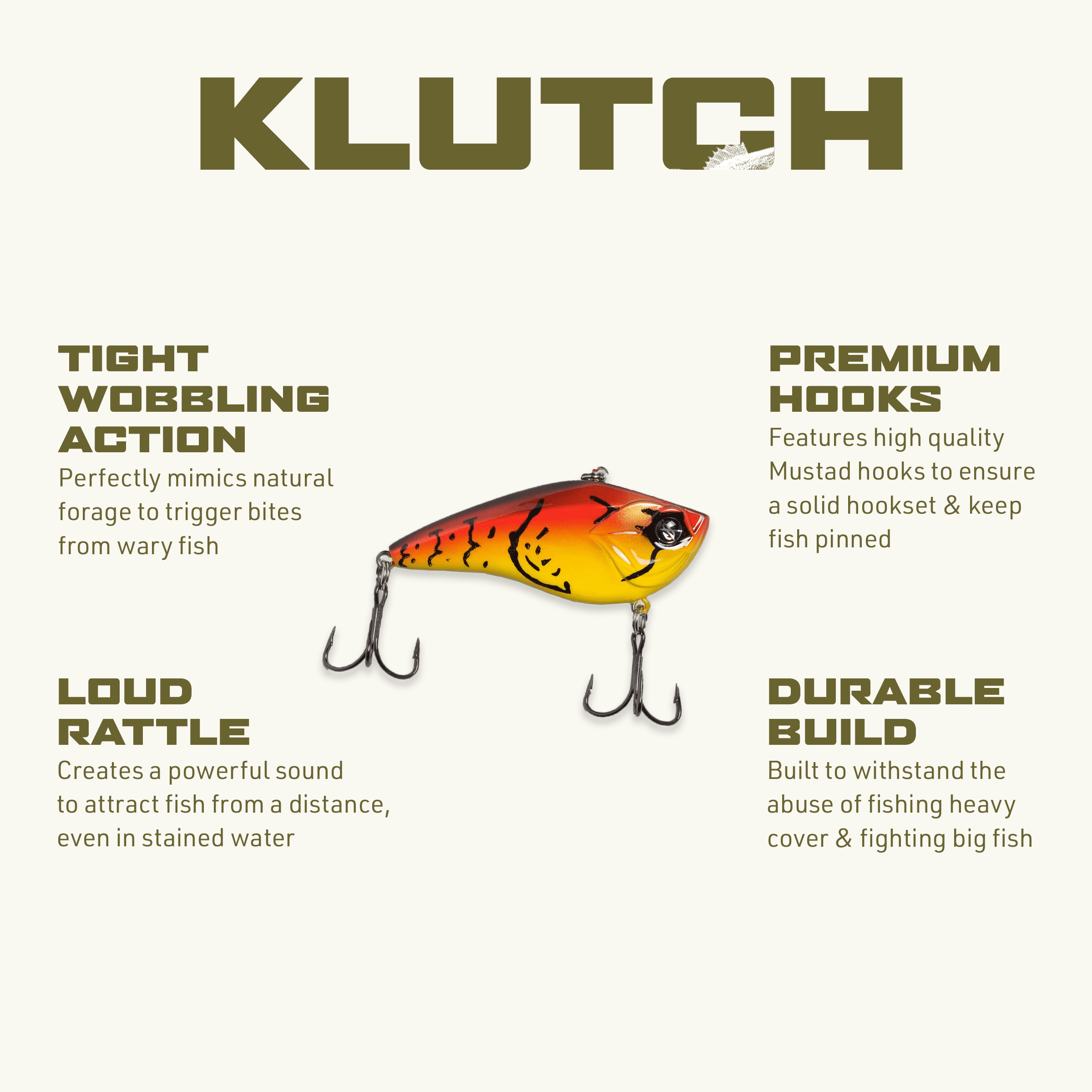 Googan Squad Klutch Lipless Crankbait Cash Craw Fishing Lure 2.5in 1/2oz
