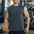 thumbnail image 4 of Haoxianjian Plus Size Men's Tank Tops Polyester Workout Sleeveless Tee Shirts Crew Neck Muscle Shirts Bodybuilding Gym Fitness Training Dry-Fits Active Muscle Tank Top Swim Beach Running Shirts S-XXXL, 4 of 5
