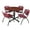 Cherry / Burgundy, variant on Axis-Pro 36" Round Breakroom Table- Noble Oak & 4 'M' Stack Chairs- Black