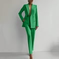 thumbnail image 2 of Juosiy Fashionable Elegance Business Suit for Women Solid Color Lapel Suit Top with Pockets and Straight Trouser Sets, 2 of 5
