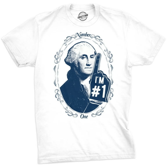 Mens George Washington Number 1 T Shirt Funny 4th Of July Tee for Guys Graphic Tees