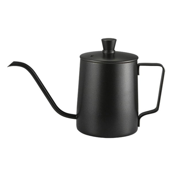 Cafetera con pico largo y estrecho (350 ml) Cafetera de cuello de cisne, acero inoxidable Negro