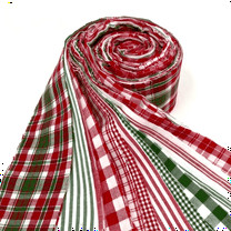 HSXanthez 40Pcs Jelly Roll Fabric Strips for Quilting and Sewing, 2.6" x 20" Precut Cotton Fabric Patchwork for DIY  Crafting Handmade Accessories, Christmas Plaid Series