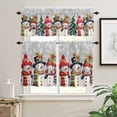 thumbnail image 2 of Christmas Hat Kitchen Curtains and Valances Set, Snowman Scarf Snowflake Rod Pocket Window Valance 18 Inch Window Curtain Panels for Living Room Bedroom Laundry, 27.5x24in, 3 Pieces, 2 of 7