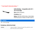 thumbnail image 2 of Grille Molding - Compatible with 2011 - 2014 Ford Edge 2012 2013, 2 of 2