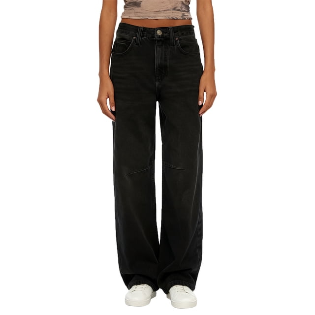 High Waisted, Wide Leg Jeans with Zipper Pockets, Stretchy Fashion for Women