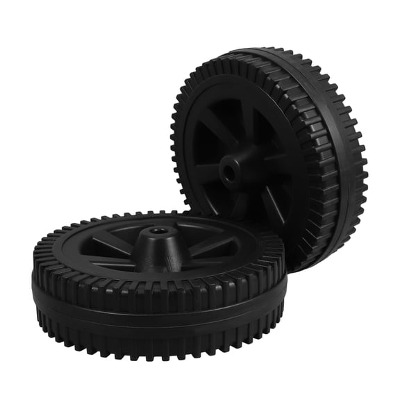 2pcs 7 Inch Grill Wheels Plastic Grill Wheels Replacement Parts for Gas Grills Black Plastic Wheel BBQ Grill Hand Truck, and Lawn Sprayer Black