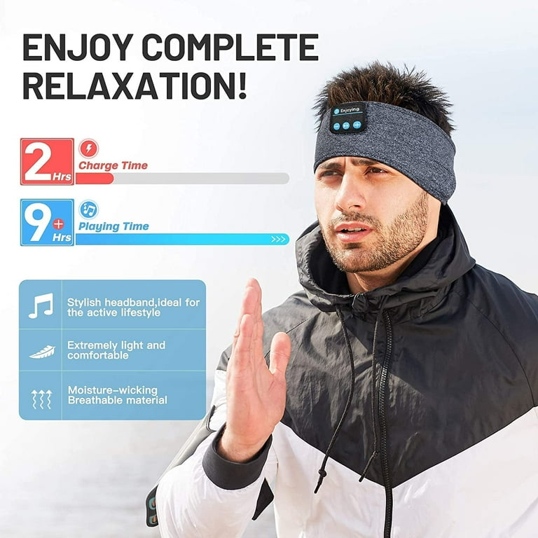 Perytong Casque de Sommeil Bandeau Bluetooth, Soft Sleep Headphones  Headbands, Casques de Sommeil Longue durée avec Haut-parleurs intégrés  Parfait