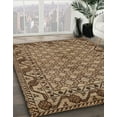 thumbnail image 2 of Ahgly Company Indoor Round Abstract Dark Sienna Brown Southwestern Area Rugs, 5' Round, 2 of 6