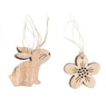 thumbnail image 2 of Fiaya Women Easter Bunny Flower Pendant Set, 8pcs Mini Wooden Bunny Tag Hanging Ornament, Wood Flower Art Crafts for Spring Party Supplies Home Decor (B), 2 of 3