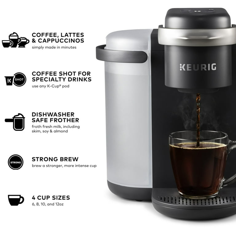Keurig K Cafe Single Serve K Cup Coffee Maker Latte Maker and Cappuccino Maker Dark Charcoal