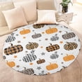 thumbnail image 4 of Fall Pumpkins Stars Pattern Round Blanket,Comfortable Soft Flannel Throw Blanket,All Season,Warm Lightweight Blankets for Sofa Bed Couch Living Room Chair 60"x60", 4 of 5