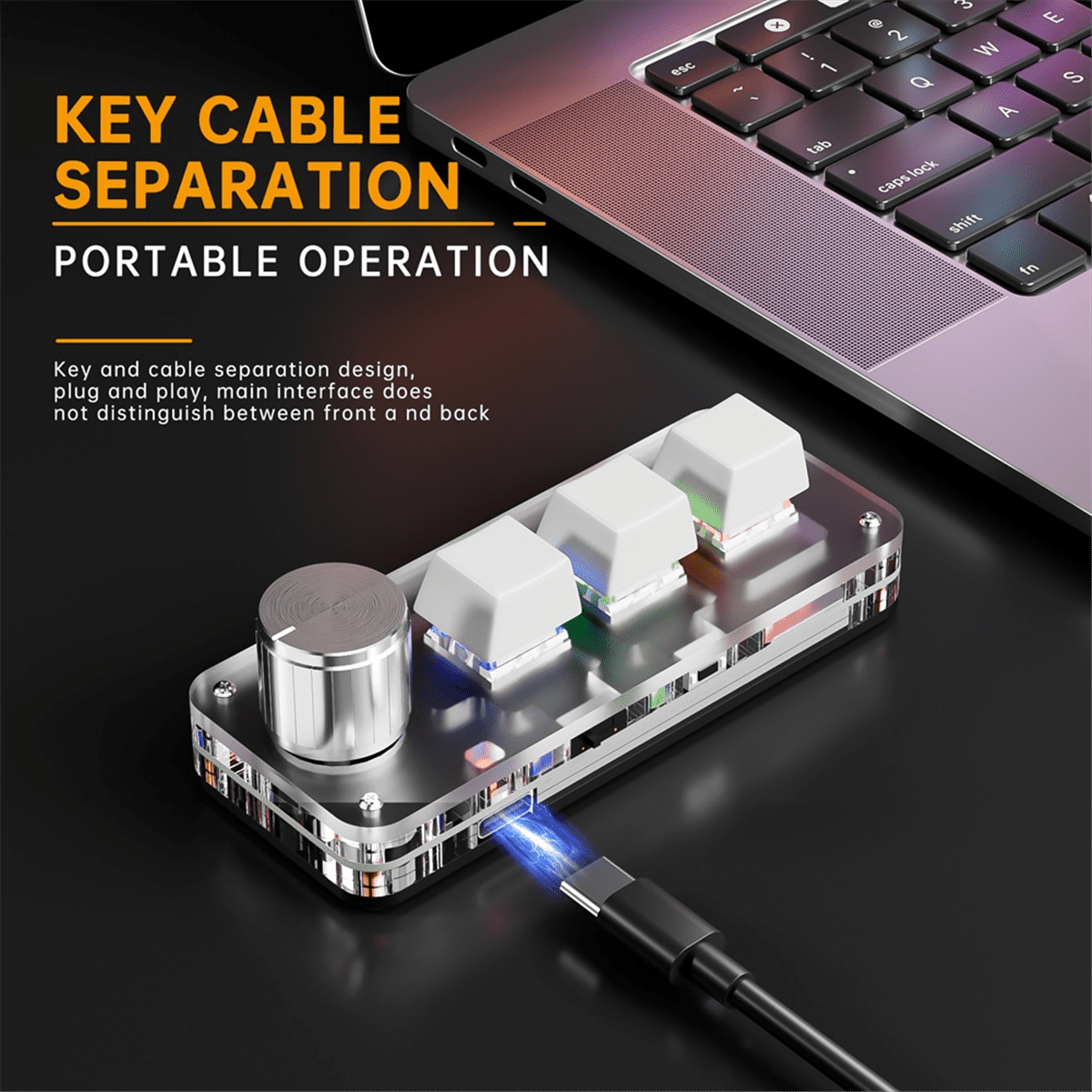 3 Keys 1 Knob 2.4G Macro Keyboard Mini Gaming Custom Programming Wireless Bluetooth Wired Mechanical Keypads