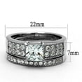 thumbnail image 2 of Luxe Jewelry Designs Set of 2 Women's Stainless Steel Wedding Rings with Cubic Zirconia Stones, Size, 2 of 4