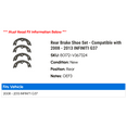 thumbnail image 2 of Rear Brake Shoe Set - Compatible with 2008 - 2013 INFINITI G37 2009 2010 2011 2012, 2 of 2