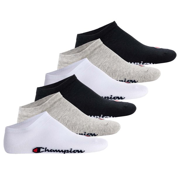 Champion Calcetines de deporte unisex, Lote de 6 - Calcetines de deporte Basic, Logotipo Negro/Blanco/Gris EU 39-42