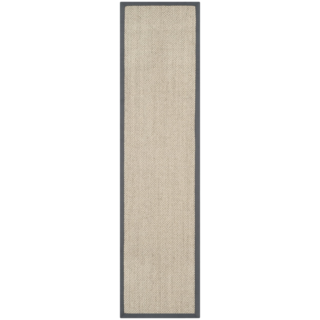 SAFAVIEH Natural Fiber Juniper Solid Runner Rug, Marble/Grey, 2' x 6'