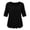 Black, variant on Plus Size Tops for Women Lightweight Soft Square Neck Front Pleated Solid Color Blouses Loose A-line Adjustable 3/4 Rolled Sleeve Shirts XXL