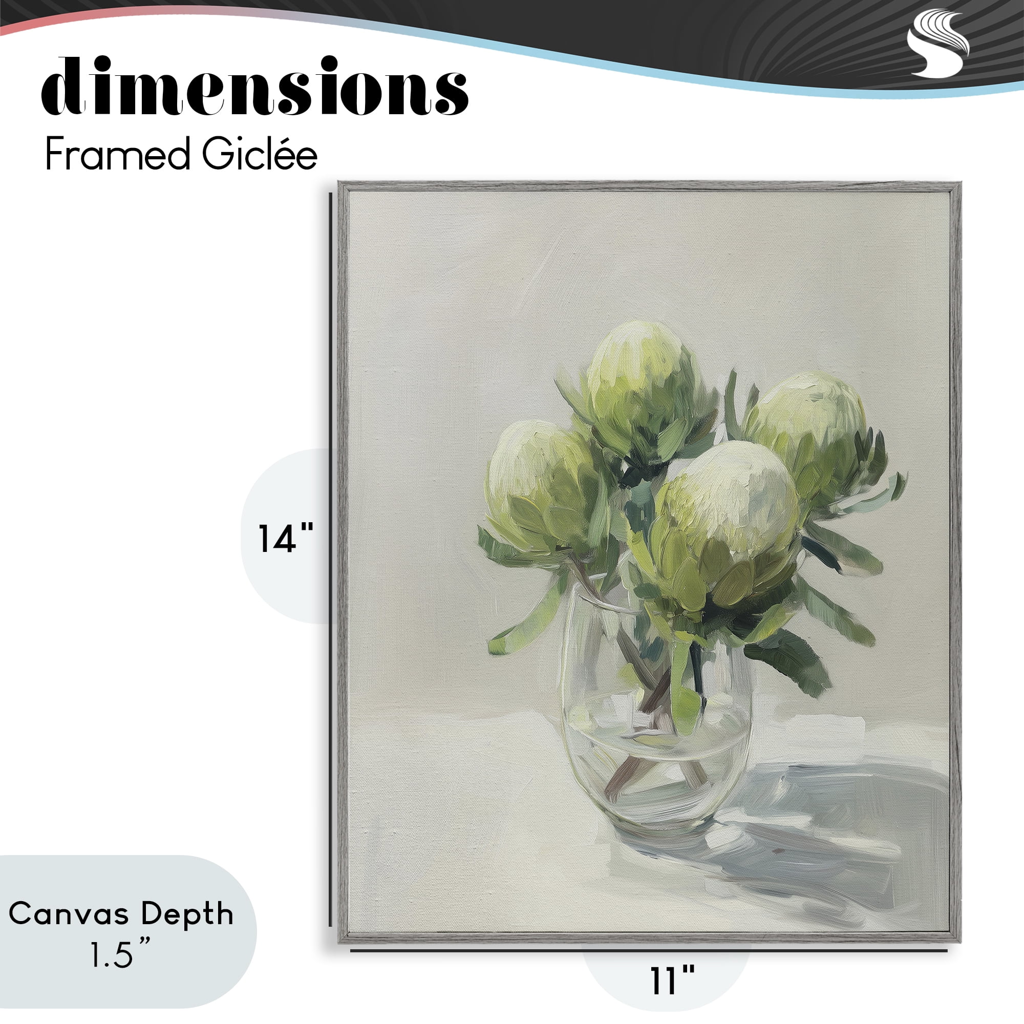Stupell Industries Glass & Bloom Still Life Gray Framed Giclee Art, design by Svetlana Aleynikova