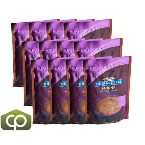 Ghirardelli Mocha Hot Cocoa Mix 10.5 oz. - Indulge in Luxurious Full(12/Case)
