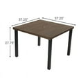 thumbnail image 2 of Grand Patio Indoor/Outdoor ELMDALE Rust-Resistant Steel Dining Table with Wood Grain Top (37.4''×37.4'') and Umbrella Hole, Brown, 2 of 6