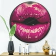thumbnail image 2 of Designart 'Purple Woman Lip Makeup ' Modern Wood Wall Clock, 2 of 5