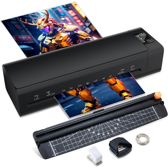 Tigebraver 13 Inch Laminator Machine, A3 9-in-1 Thermal Laminator With Sheets, Fast 60-Second Warm-Up & Never-Jam Design For Hot & Cold Laminating, For Home, Office & School (Black)