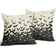 thumbnail image 2 of Halloween Bat Pillow Covers 20x20 Set of 2 Black Scary Pattern Print Halloween Decorations Decorative Throw Pillows Outdoor Holiday Farmhouse Pillowcase Linen Cushion Cover Decor for Sofa Couch Bed, 2 of 6