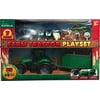 Playtek Combine w/ Harvester Wagon Farm 7 Piece Set, Green