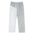thumbnail image 4 of LWavelet Men's Color Block Wide Leg Joggers - Drawstring Waist Stylish Design Casual Daily Pants Light Gray L, 4 of 9
