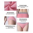 thumbnail image 2 of DINGLU 6 Pack Women's Underwear Cotton Mid Rise Hipster Full Coverage Panties Stretchy Briefs, Size 6, 2 of 5